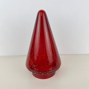 Red Glass Tabletop Christmas Tree Bubble Glass